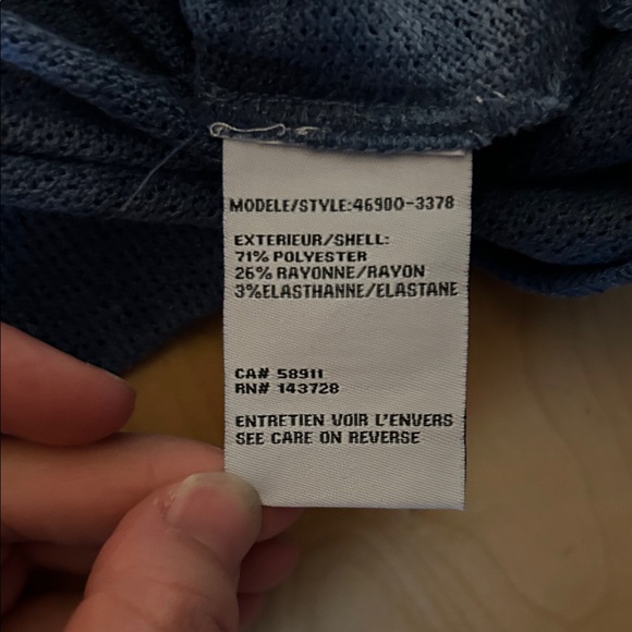 Tribal Tie-Hem Blue Tie-Dye Long Sleeve Waffle Top Size L - Picture 12 of 12